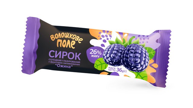 Сирок глазурований ВОЛОШКОВЕ ПОЛЕ ожина 26% ,36г